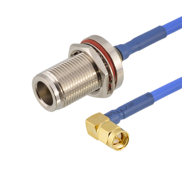 N Jack Connector Waterproof To SMA Right Angle Plug With RG141 402 Semi-flexible Cable XMRZJ30