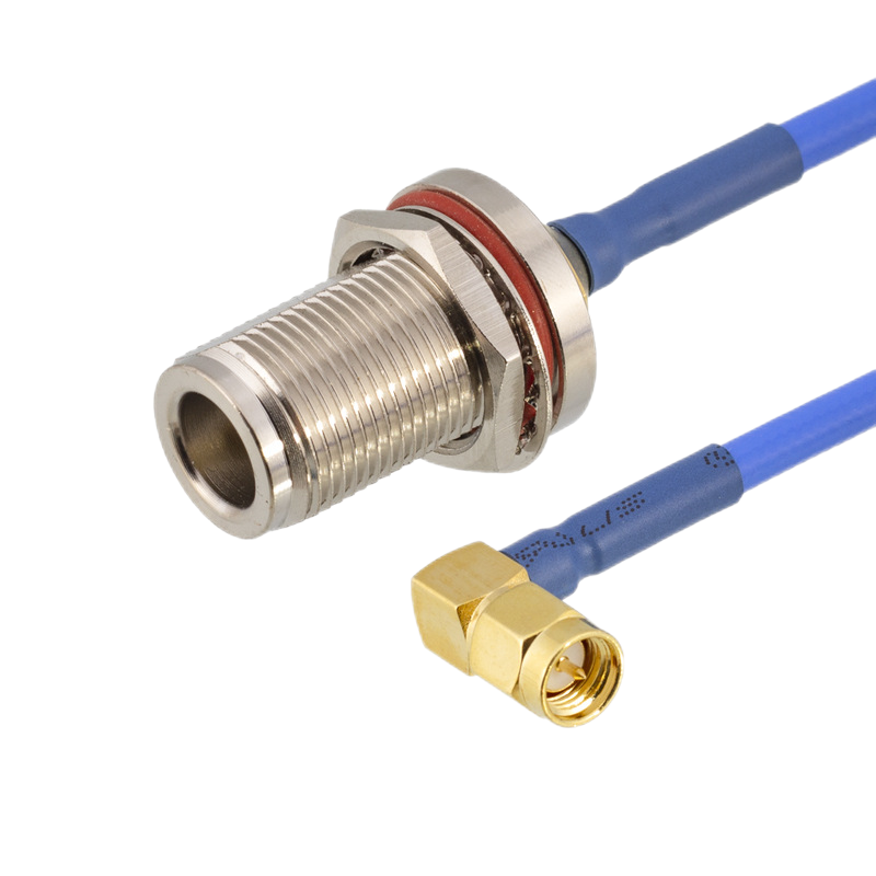 N Jack Connector Waterproof To SMA Right Angle Plug With RG141 402 Semi-flexible Cable XMRZJ30