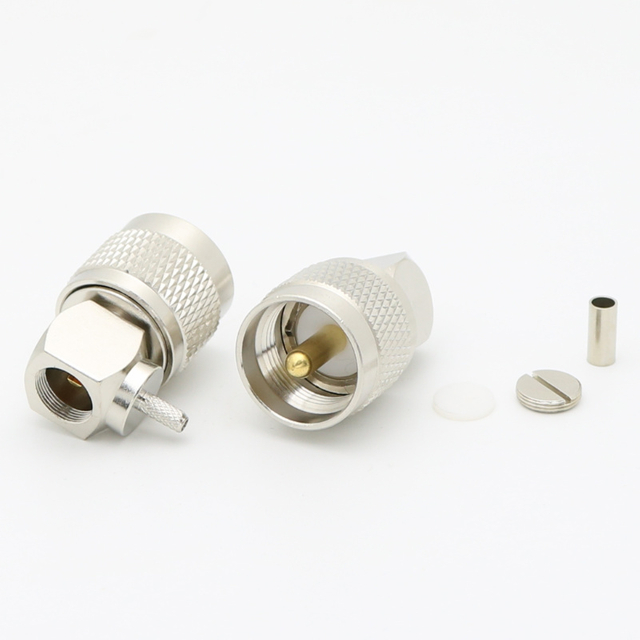 UHF Right Angle Crimp Plug LMR100 RG316 RG174 SFF-50-1.5 XMRUHF6
