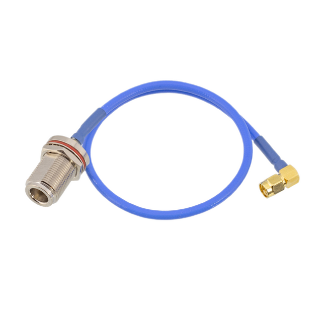 N Jack Connector Waterproof To SMA Right Angle Plug With RG141 402 Semi-flexible Cable XMRZJ30