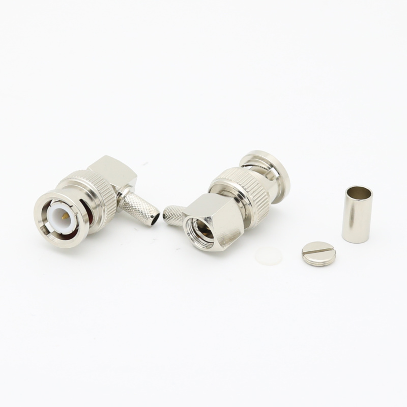 BNC Right Angle Crimp Plug LMR195 CNT195 RG58 RG233 RG142 RG400 XMR010