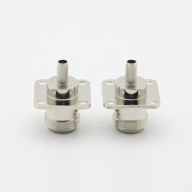 N Panel Mount Jack 4-Hole Flange Crimp 50 Ohm LMR195 CNT195 RG58 RG233 RG142 RG400 XMRN5