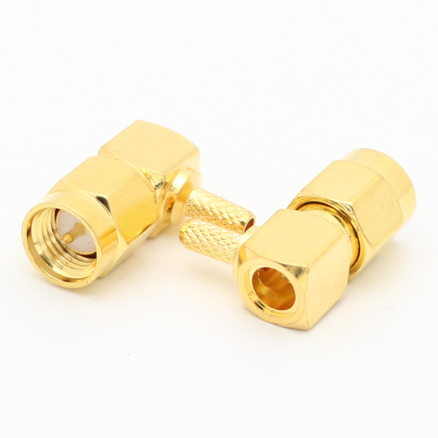 SMA Right Angle Crimp Plug LMR100 RG316 RG174 SFF-50-1.5 XMRSMA2