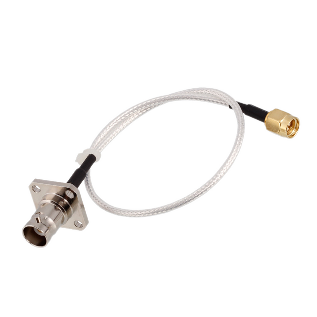 BNC Jack Flange To SMA Straight Plug White RG316 Coaxial Cable XMRZJ7