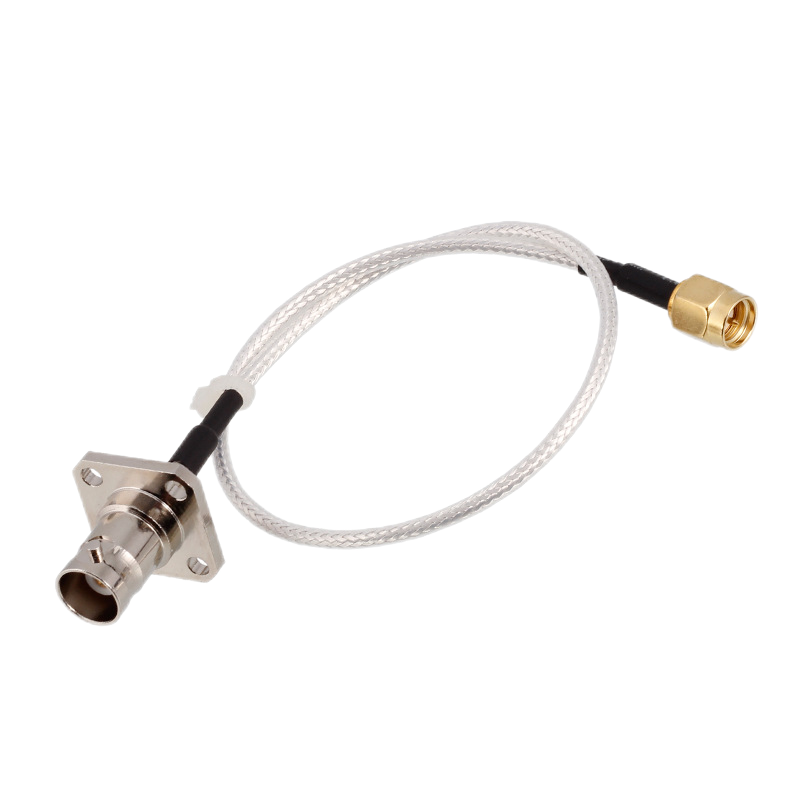 BNC Jack Flange To SMA Straight Plug White RG316 Coaxial Cable XMRZJ7