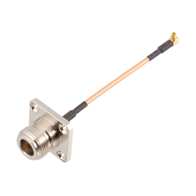 N Jack 4-hole Flange Connector To MMCX Right Angle Plug RF Cable Assemblies XMRZJ32