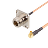 N Jack 4-hole Flange Connector To MMCX Right Angle Plug RF Cable Assemblies XMRZJ32