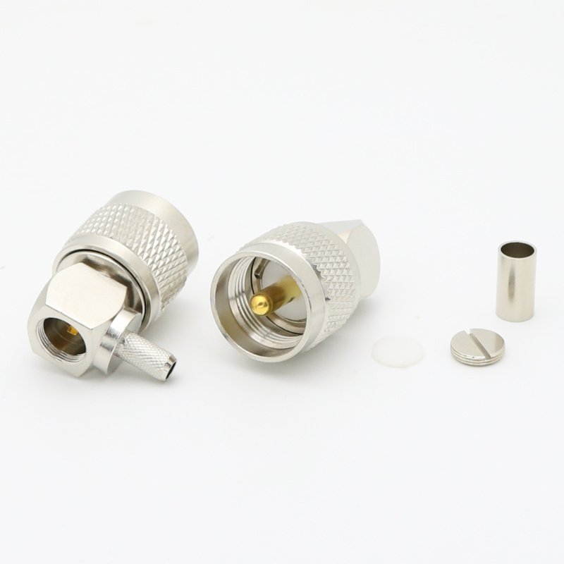 UHF Right Angle Crimp Plug LMR195 CNT195 RG58 RG233 RG142 RG400 XMRUHF7