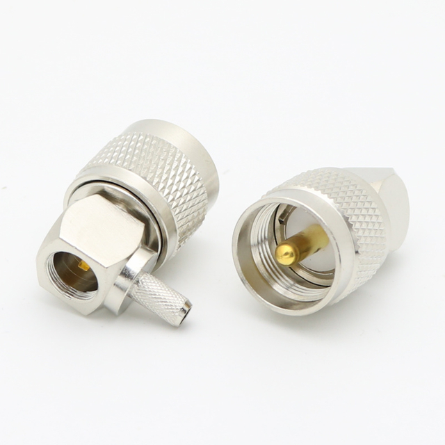 UHF Right Angle Crimp Plug LMR195 CNT195 RG58 RG233 RG142 RG400 XMRUHF7