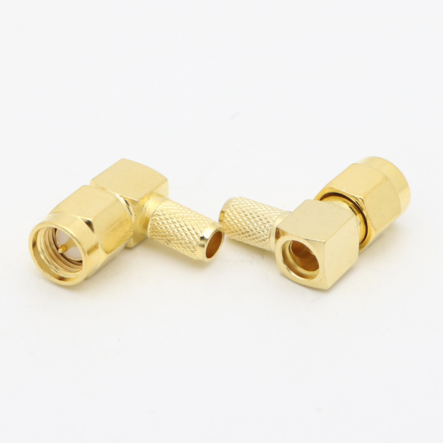 SMA Right Angle Crimp Plug LMR195 CNT195 RG58 RG233 RG142 RG400 XMRSMA3