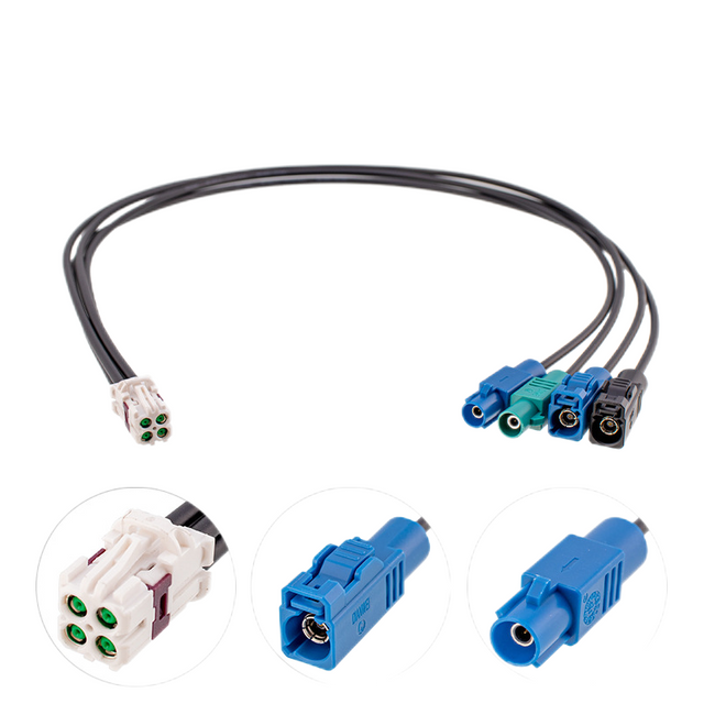 Mini Fakra Four-in-one Connector Assembly for HD 360 Panoramic Car Camera XMRZJ12